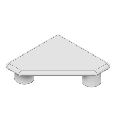 60-090-2 MODULAR SOLUTIONS POLYAMIDE PART END CAP 45MM X 45MM MITER CORNER LIGHT GRAY